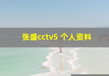 张盛cctv5 个人资料